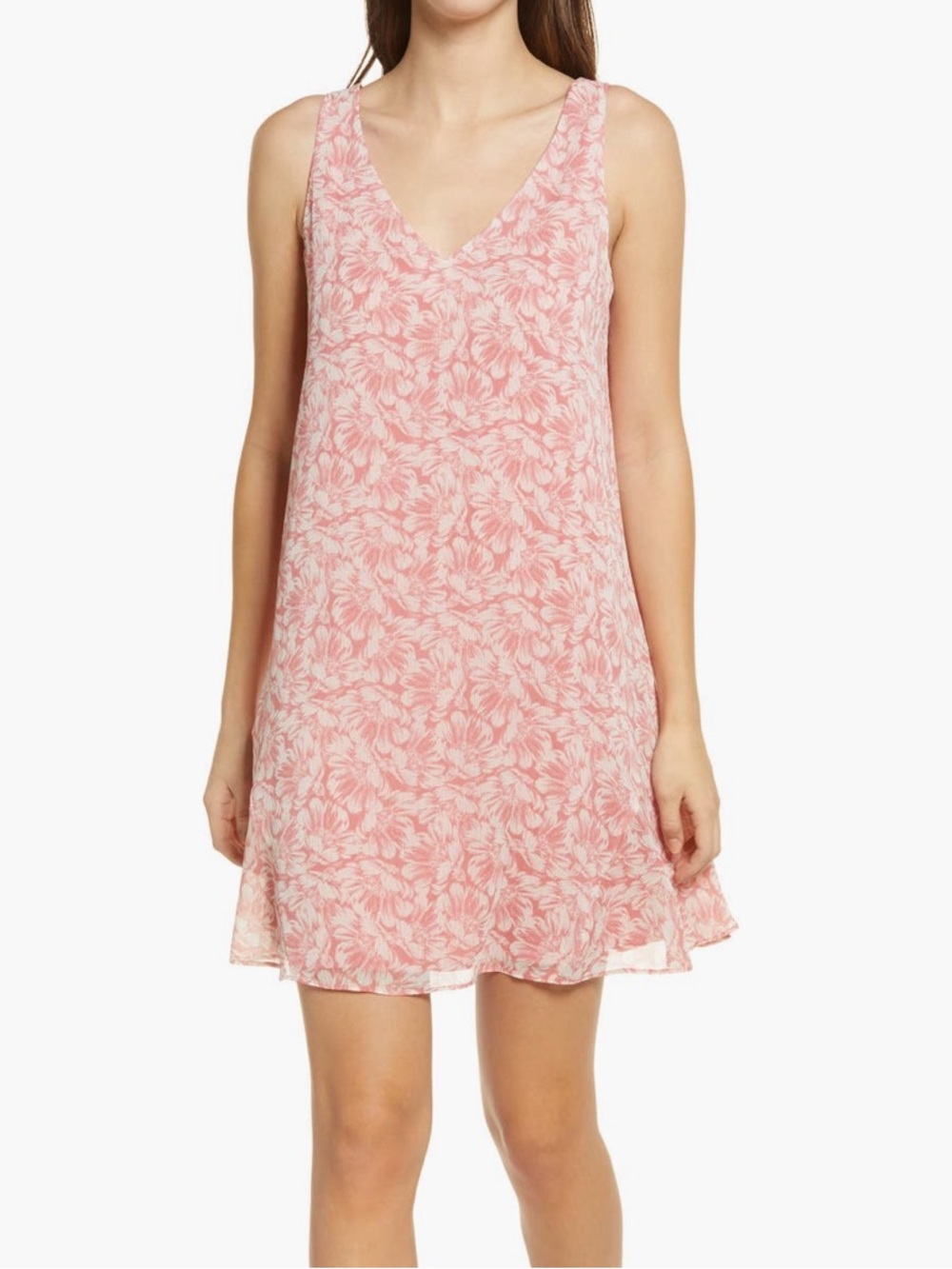 Charles Henry Floral Shift Mini Dress